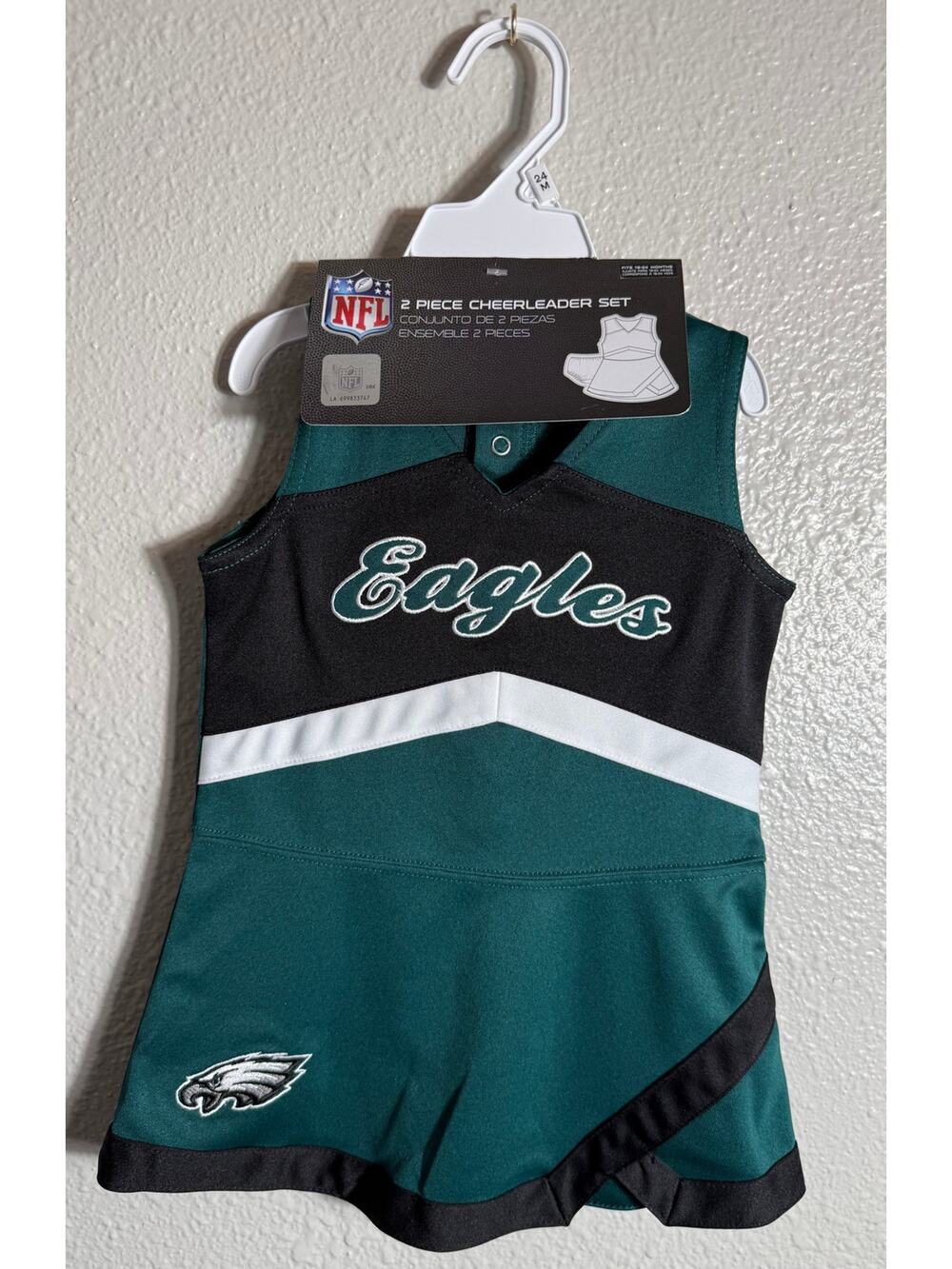 NWT NFL Philidelphia Eagles Toddler Cheerleader Two peice Size 24 months